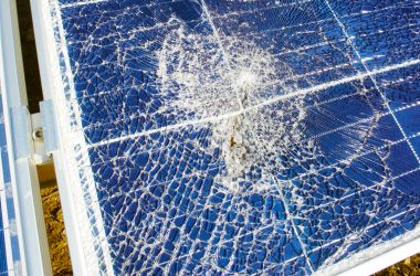 Broken destroyed solar panel Broken destroyed solar panel